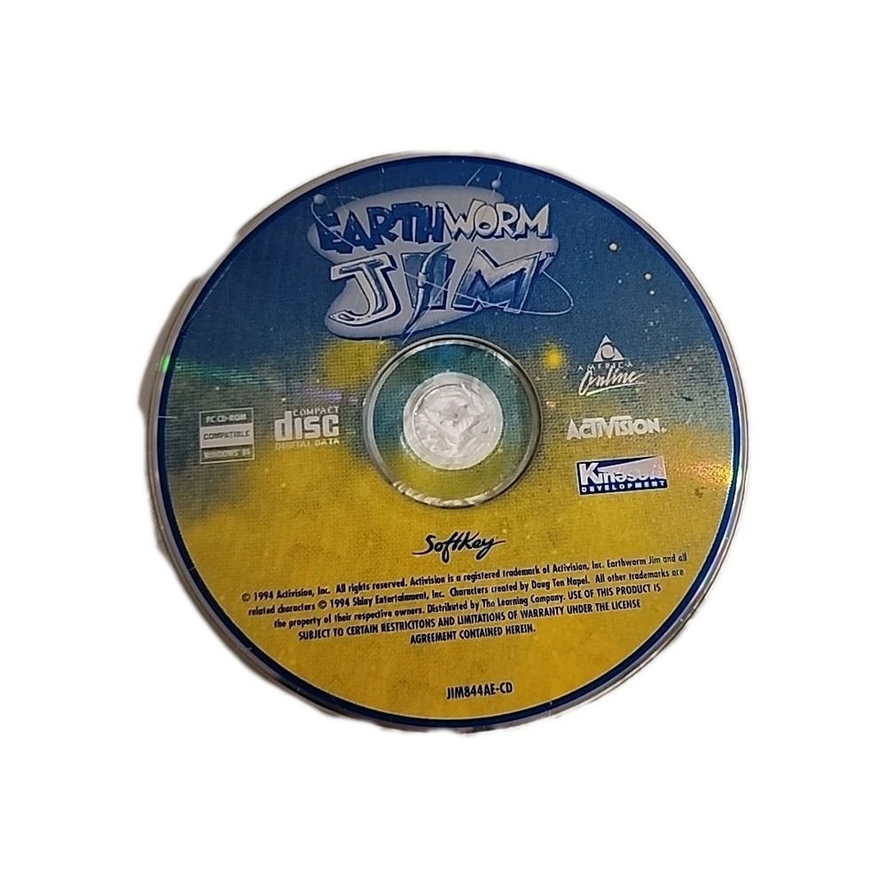 Earthworm Jim PC‎ CD-ROM Game Softkey Activision Windows 95 Vintage